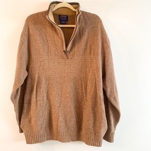Vintage Pendleton wool 1/4 zip sweater brown large